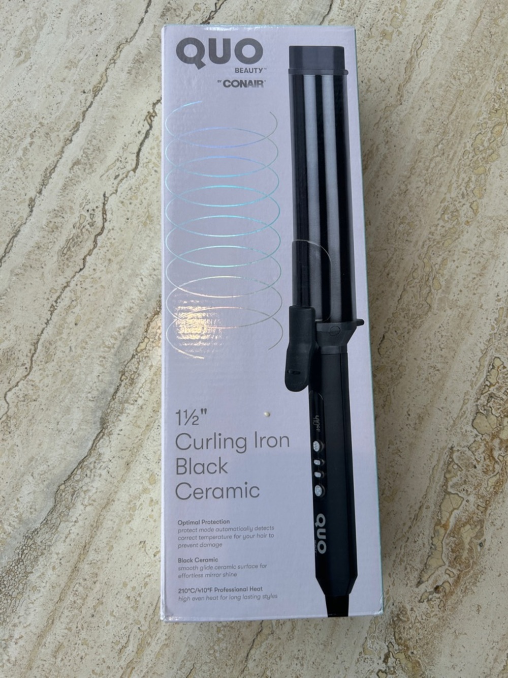 NEW 🆕 Quo 1 1/2’’ Curling Iron Black Ceramic never opened